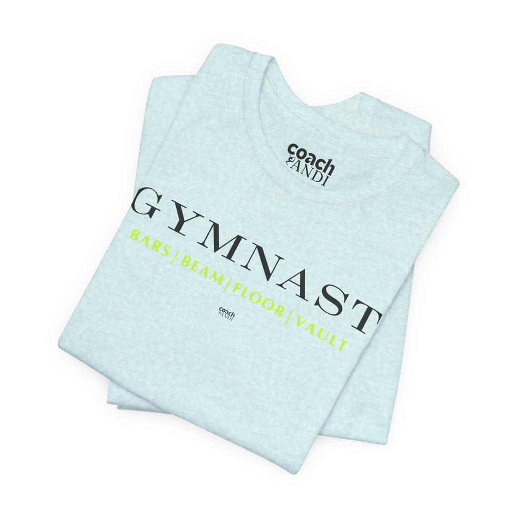 GYMNAST (Bars Beam Floor Vault) Tshirt - Lime (Adult)