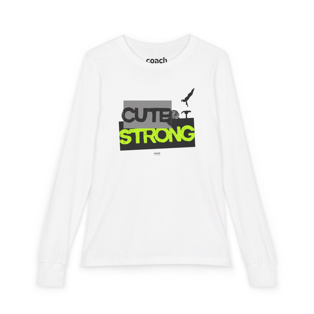Cute & Strong Long Sleeve Shirt - Lime/Black (Youth)