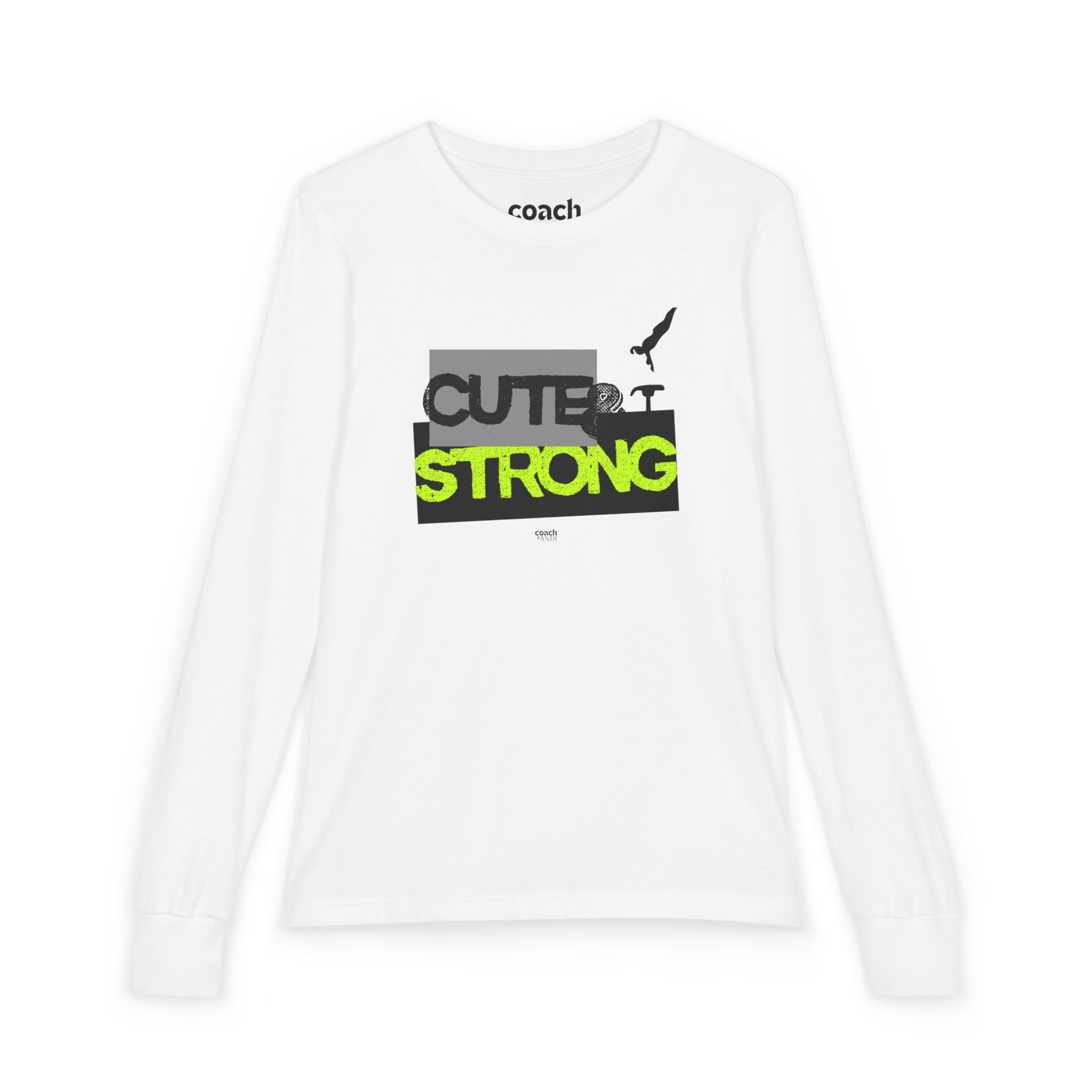 Cute & Strong Long Sleeve Shirt - Lime/Black (Youth)