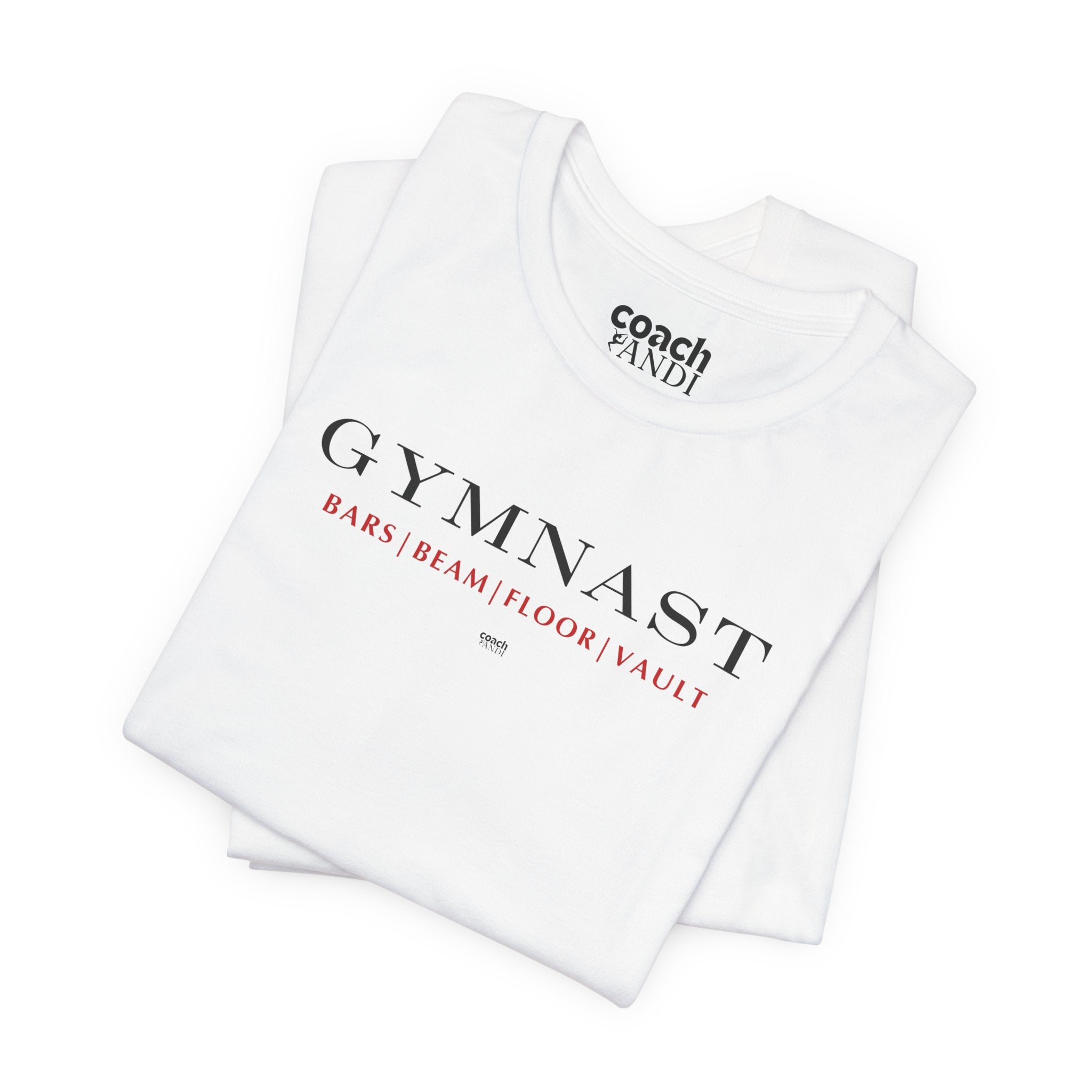 GYMNAST (Bars Beam Floor Vault) Tshirt - Red (Adult)