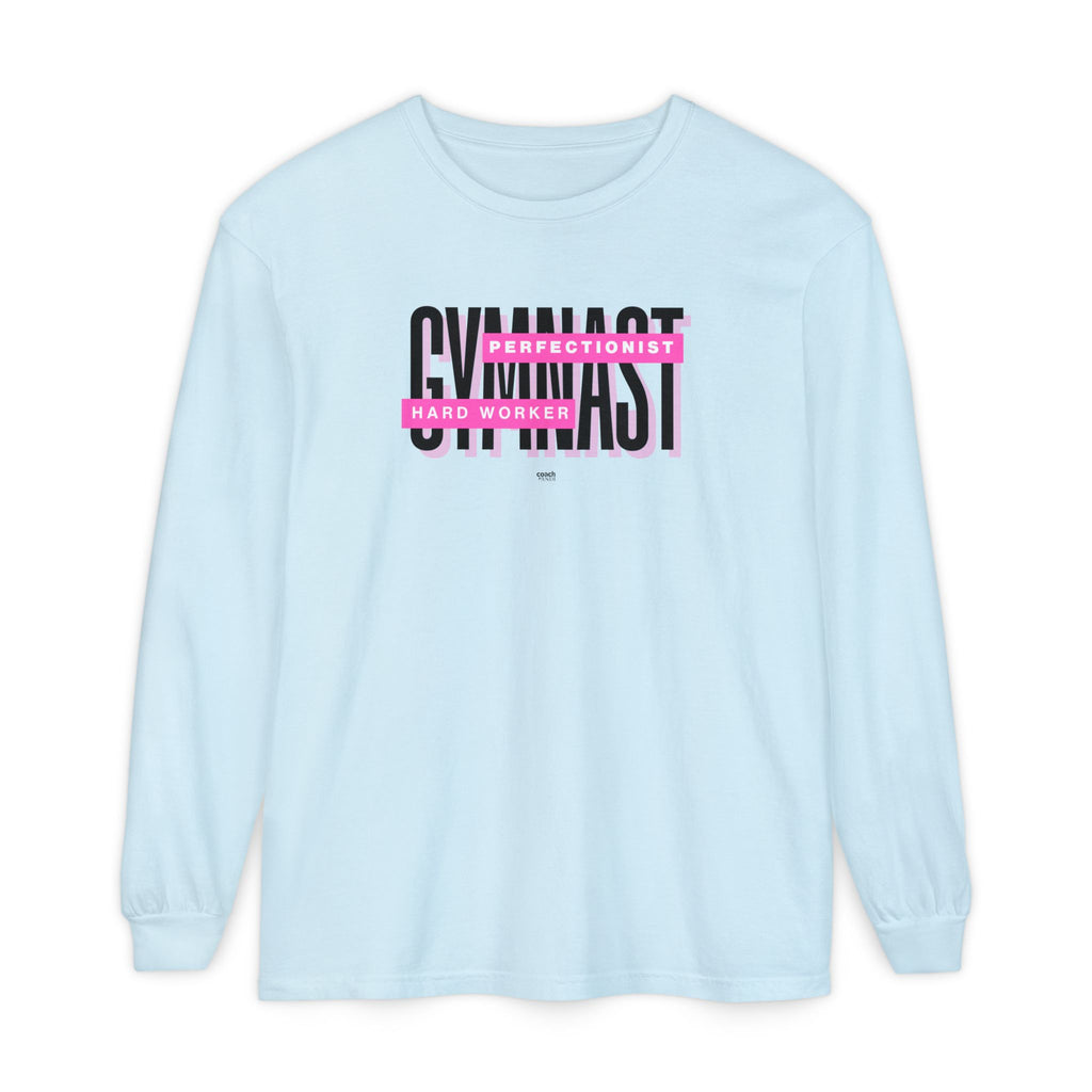 Gymnast Hard Worker Long Sleeve Shirt - Pink (Adult)