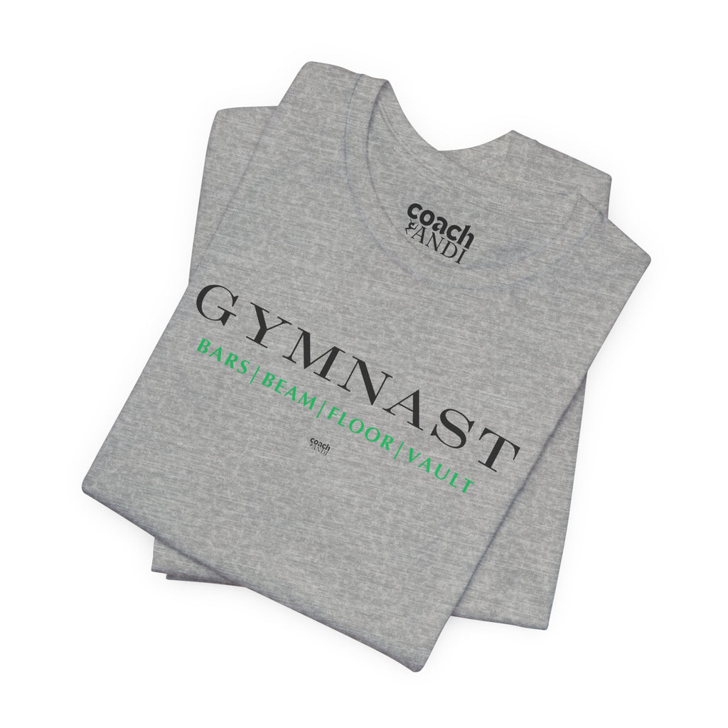 GYMNAST (Bars Beam Floor Vault) Tshirt - Green (Adult)
