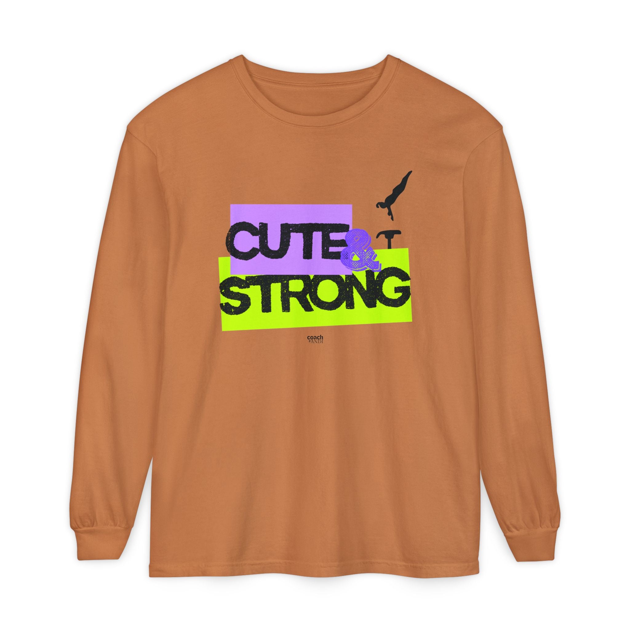Cute & Strong - Aqua/Pink (Adult Long Sleeve Shirt)