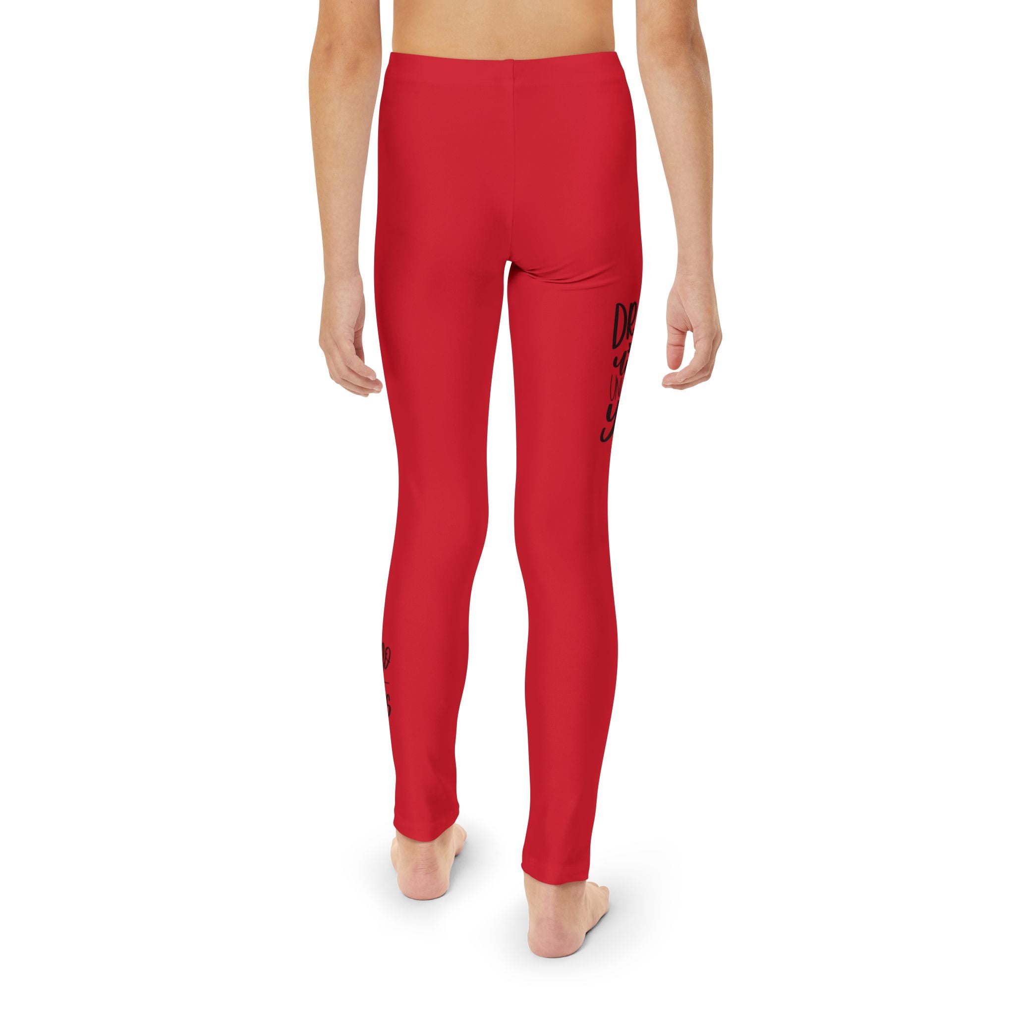 Dreams Dont Work Hard, You Do- Red (Youth Full-Length Leggings (AOP)