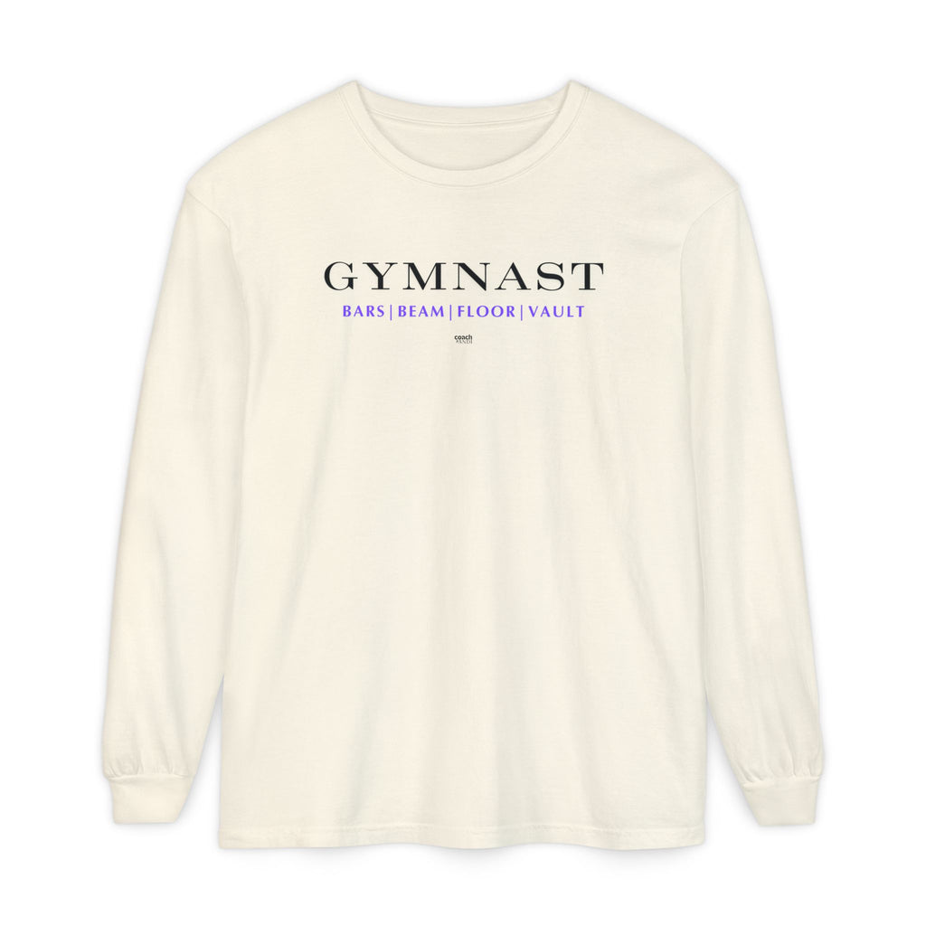 GYMNAST (Bars Beam Floor Vault) Long Sleeve Shirt - Purple (Adult)