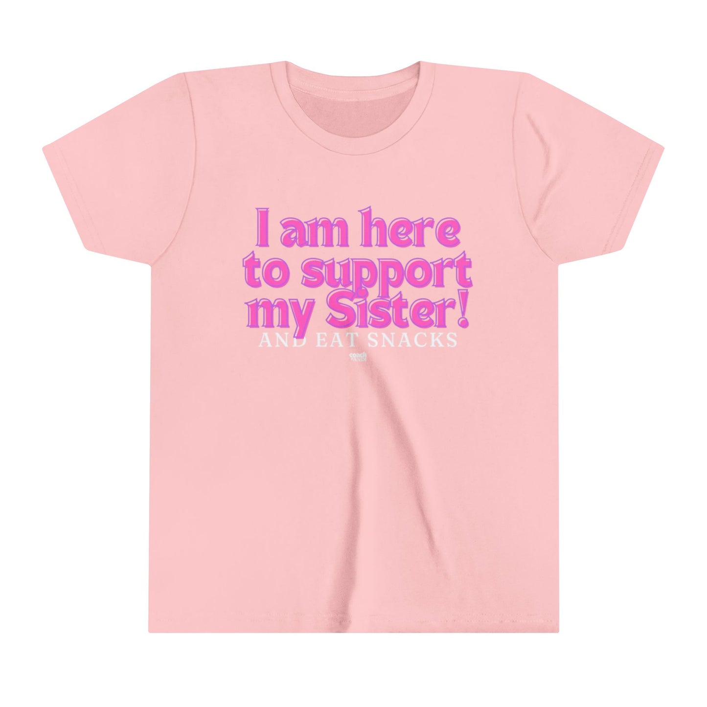 Sister Snack Support-Pink (Youth Short Sleeve Tee)