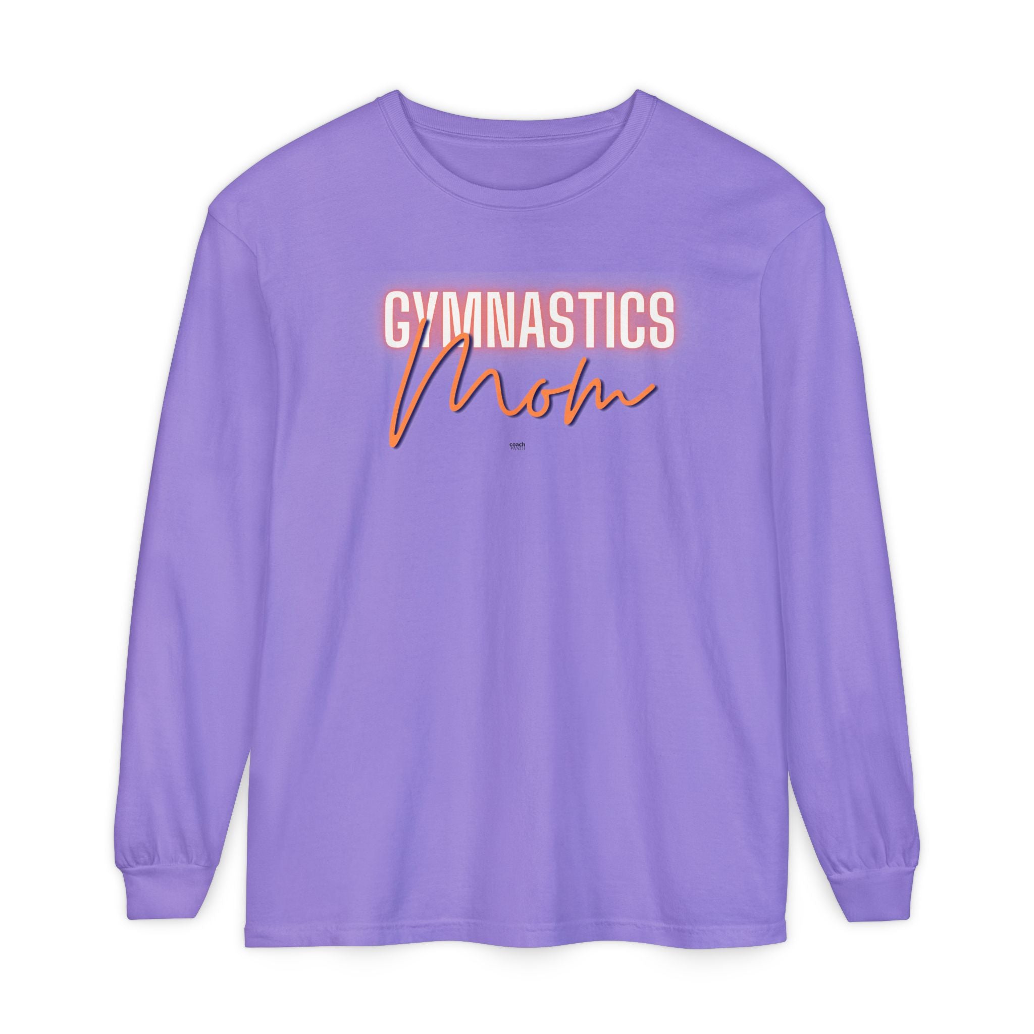 Glow Gym Mom Long Sleeve Shirt - Orange/Blue (Adult)