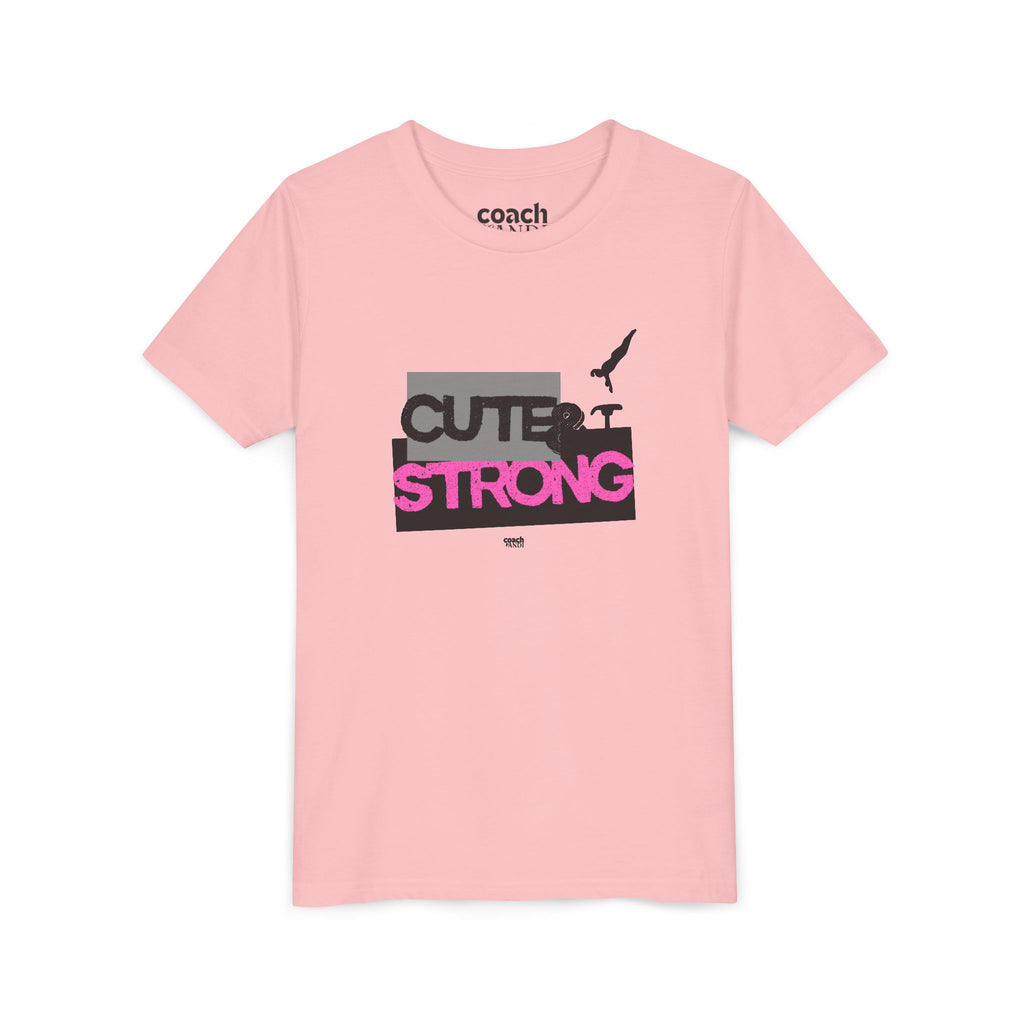 Cute & Strong Youth Short Sleeve Tee - Pink/Black