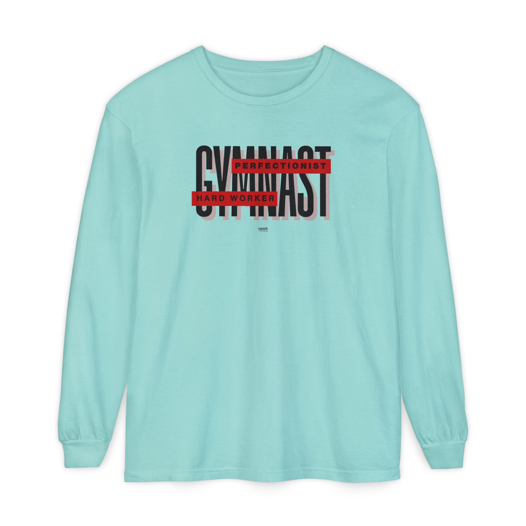 Gymnast Hard Worker Long Sleeve Shirt - Red (Adult)