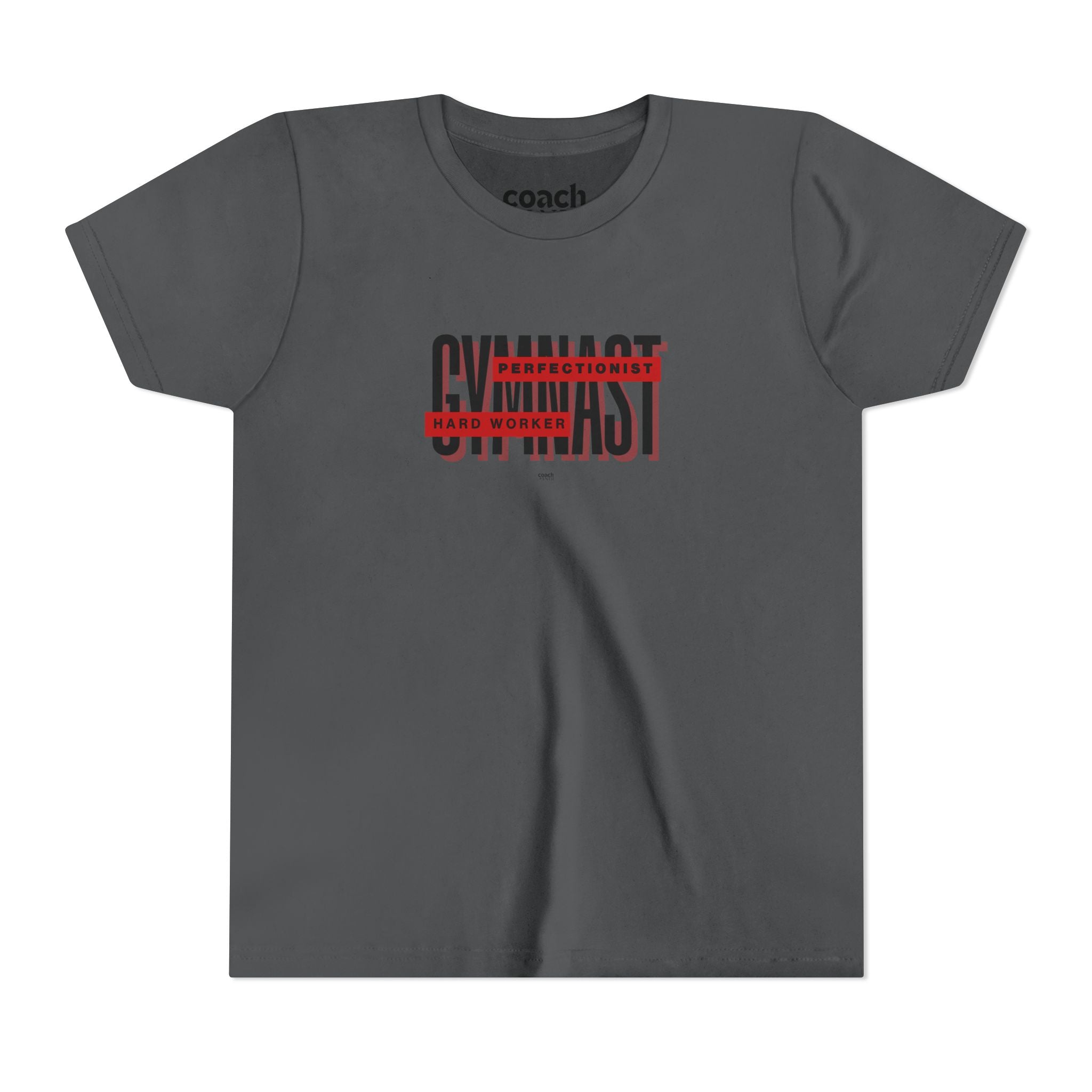 Gymnast Hard Worker Tshirt - Red/Black (Youth)