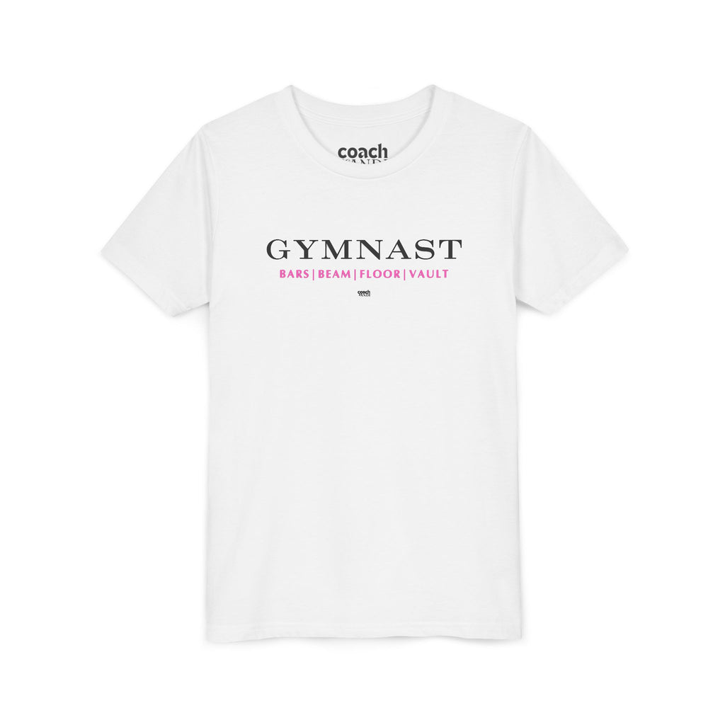 GYMNAST (Bars Beam Floor Vault) Short Sleeve Tee - Pink (Youth)