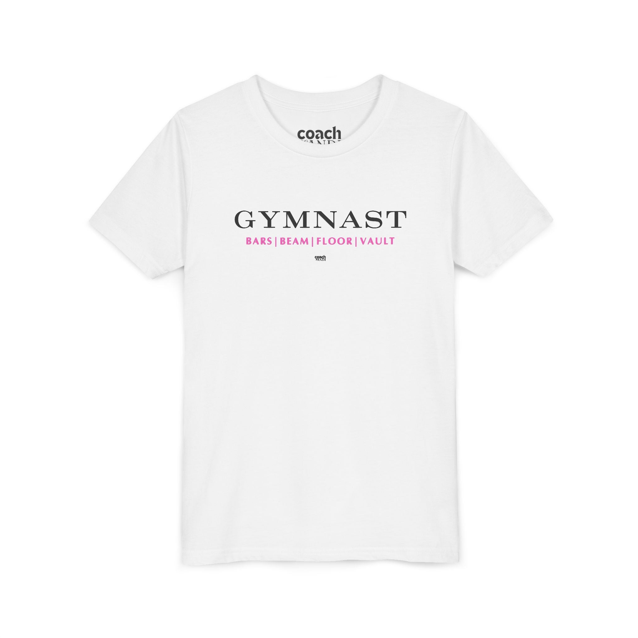 GYMNAST (Bars Beam Floor Vault) Short Sleeve Tee - Pink (Youth)