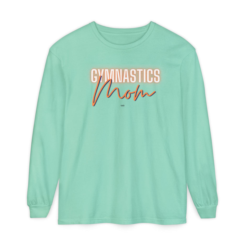 Glow Gym Mom Long Sleeve Shirt - Orange/Blue (Adult)