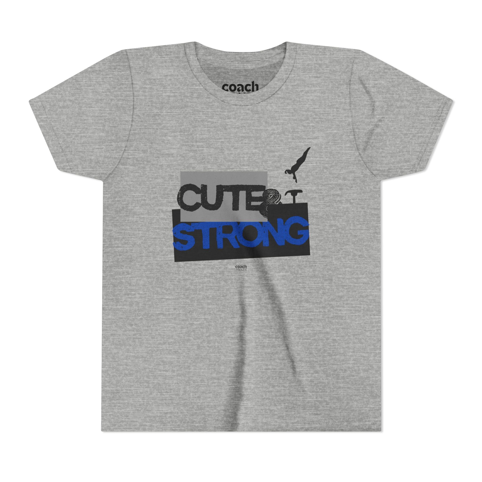 Cute & Strong Youth Short Sleeve Tee - Blue/Black