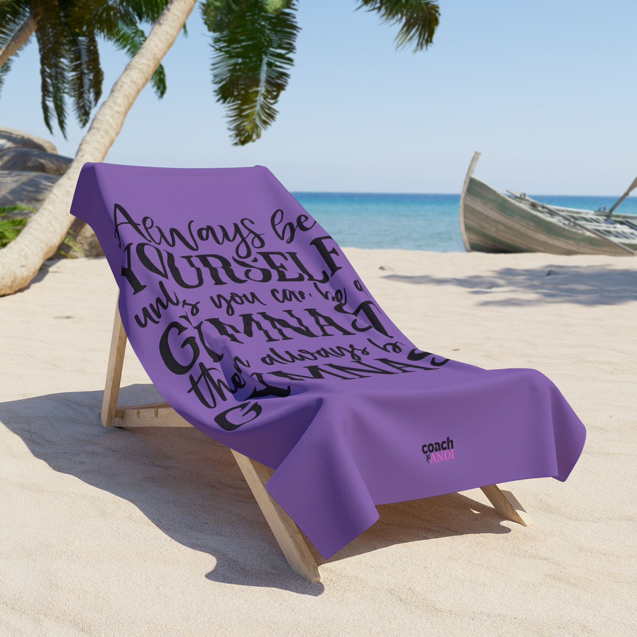 Always Be A Gymnast-Purple (Beach Towel)