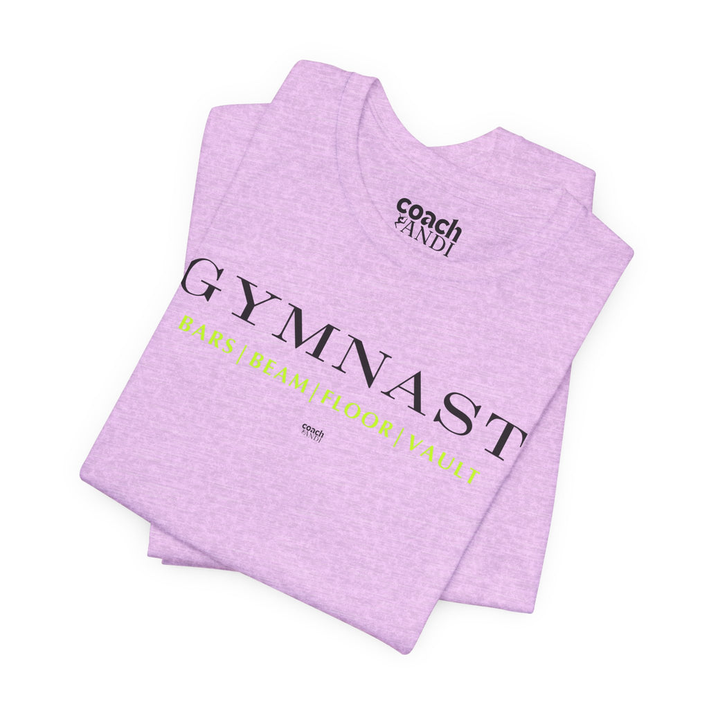 GYMNAST (Bars Beam Floor Vault) Tshirt - Lime (Adult)