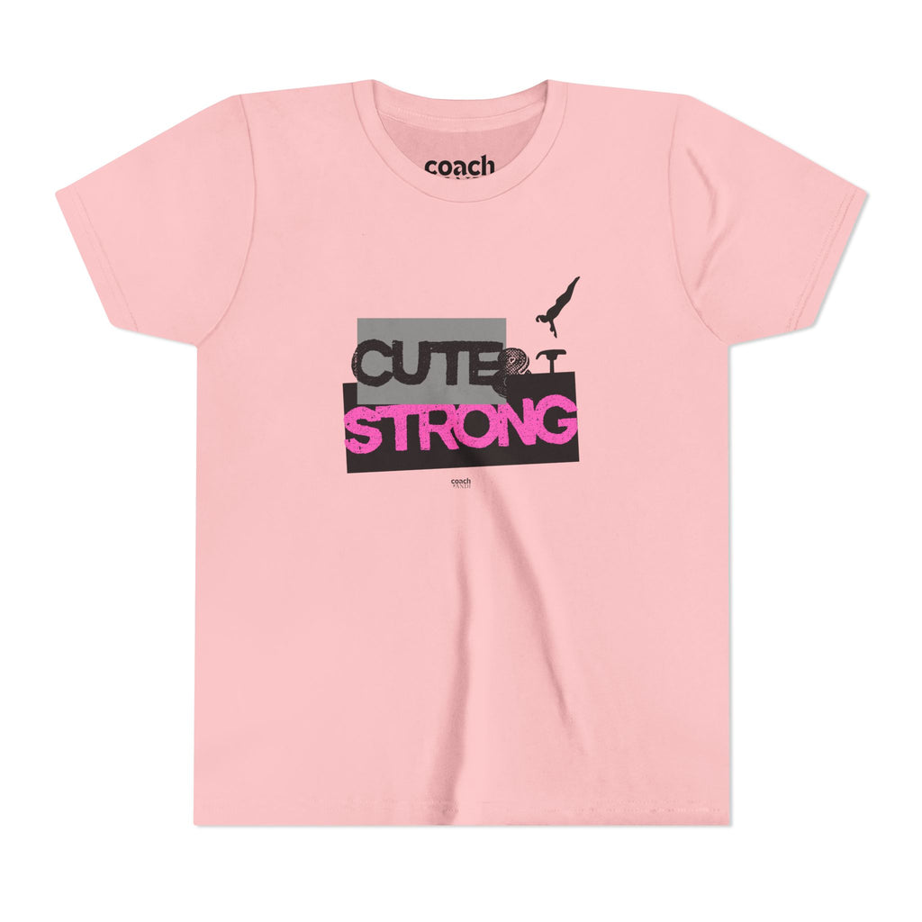 Cute & Strong Youth Short Sleeve Tee - Pink/Black