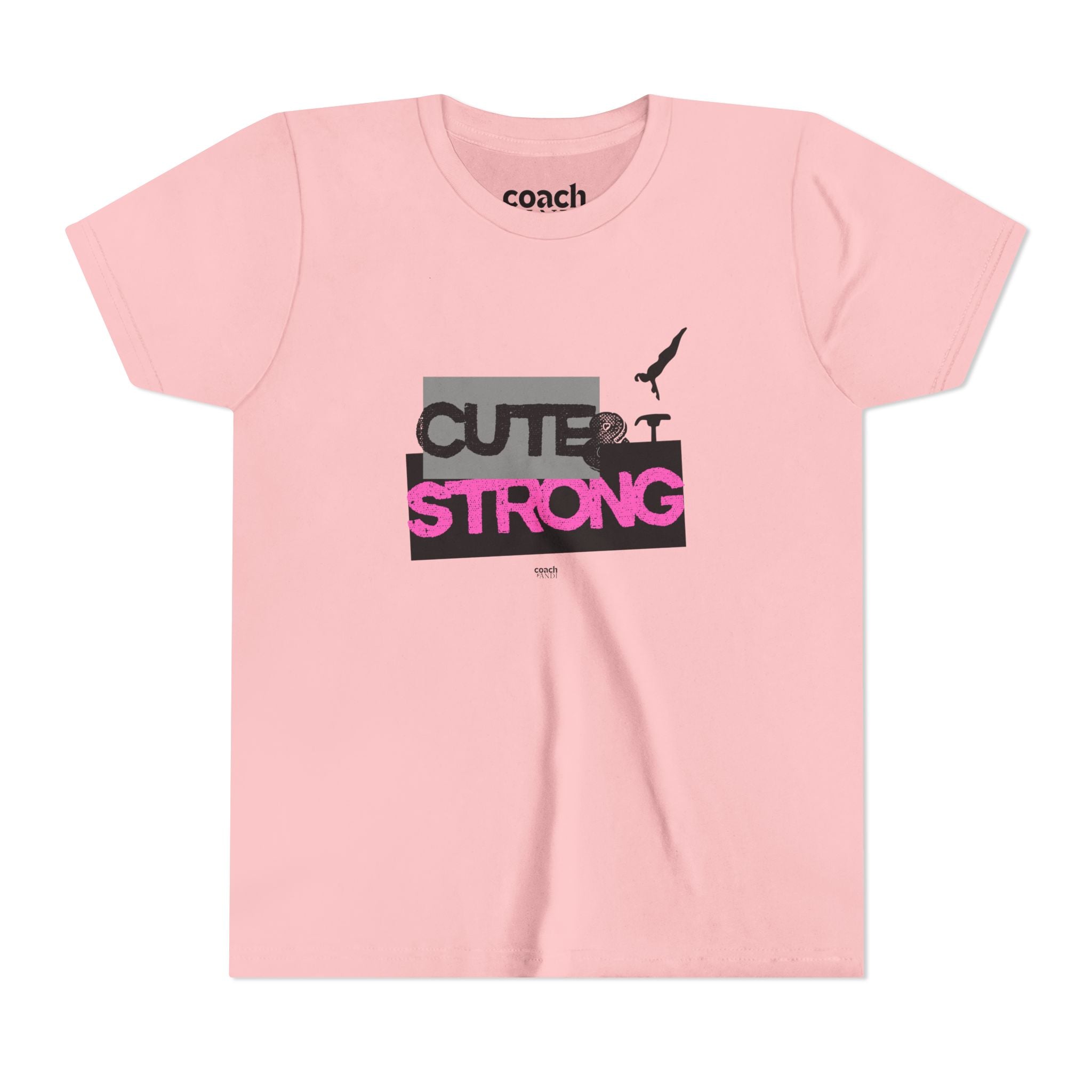 Cute & Strong Youth Short Sleeve Tee - Pink/Black