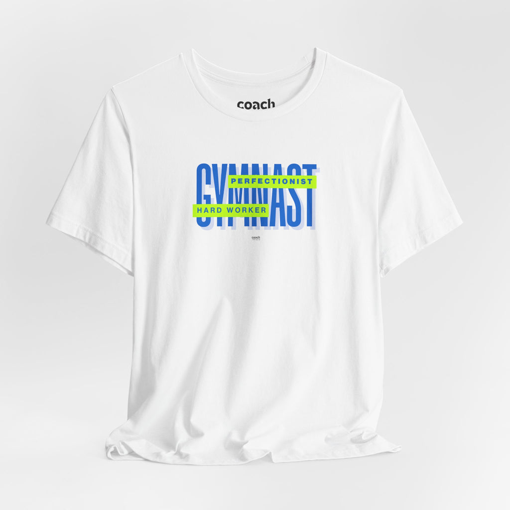Gymnast Hard Worker Tshirt - Lime/Blue (Adult)