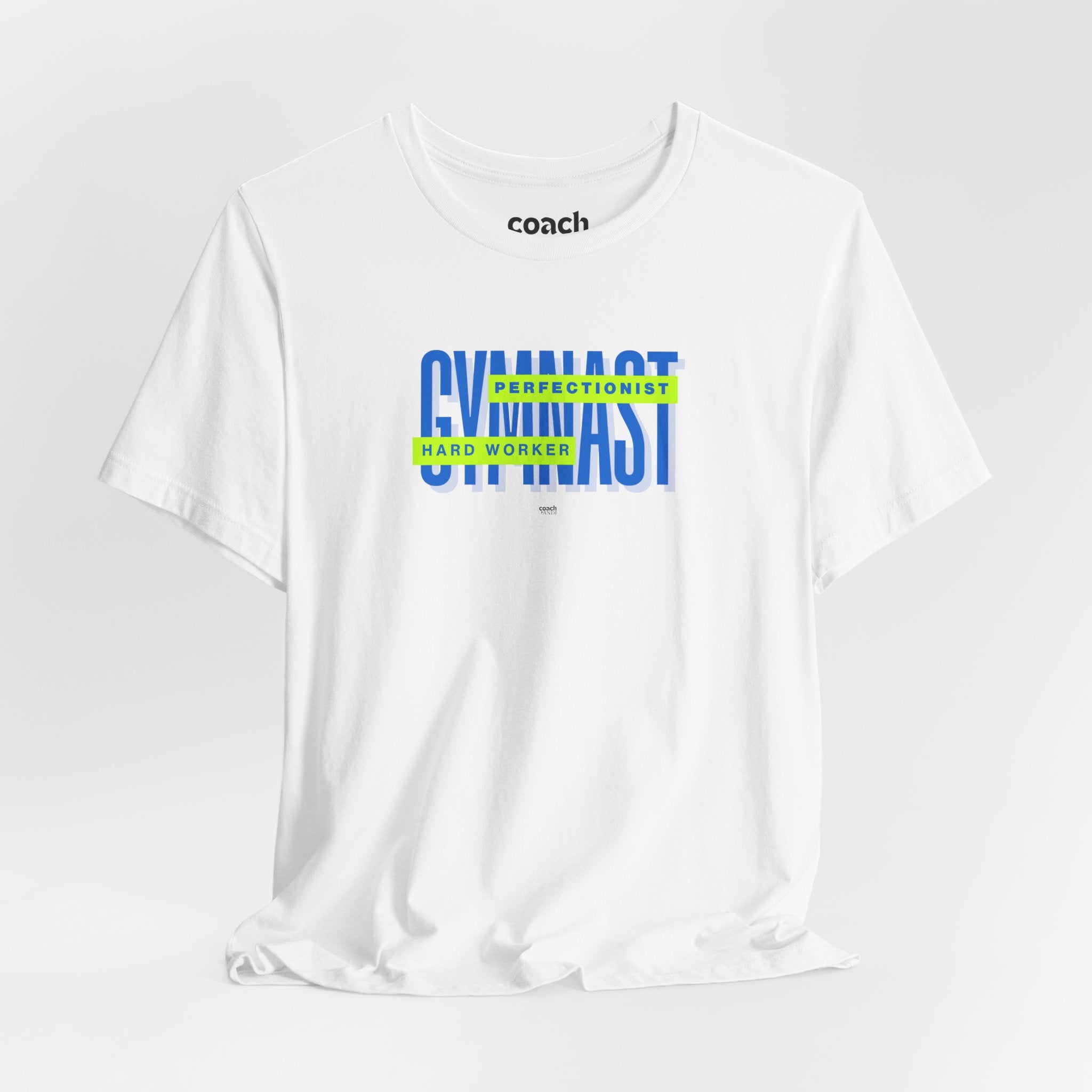 Gymnast Hard Worker Tshirt - Lime/Blue (Adult)