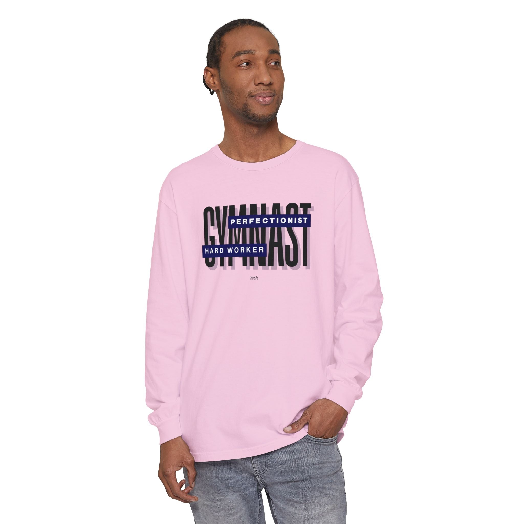 Gymnast Hard Worker Long Sleeve Shirt - Navy (Adult)