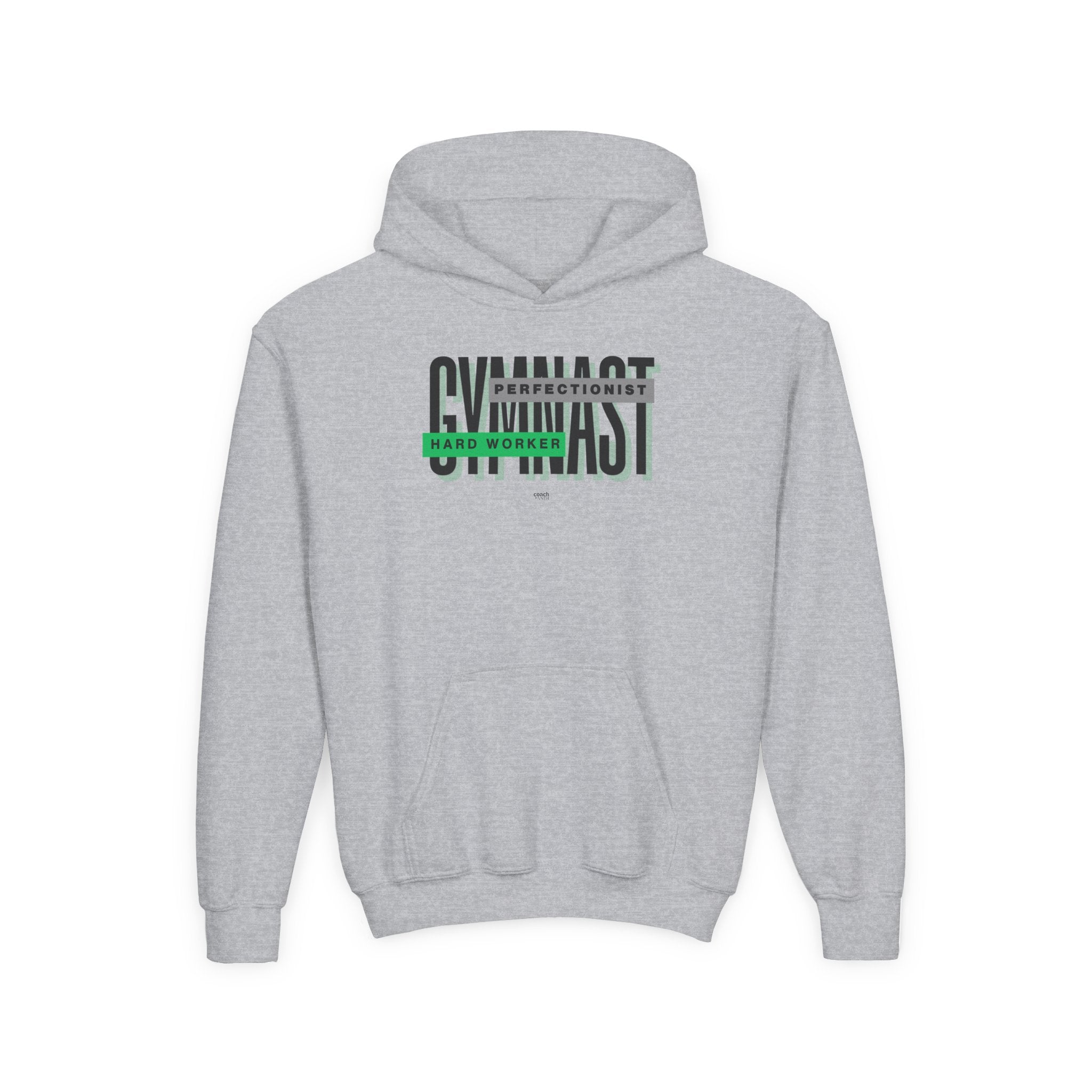 Gymnast Hard Worker Hoodie - Green (Youth)