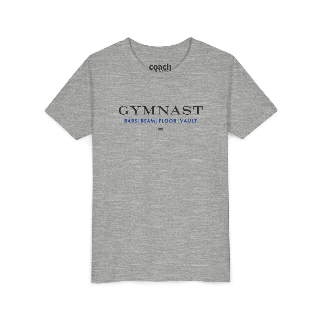 GYMNAST (Bars Beam Floor Vault) Short Sleeve Tee - Blue (Youth)