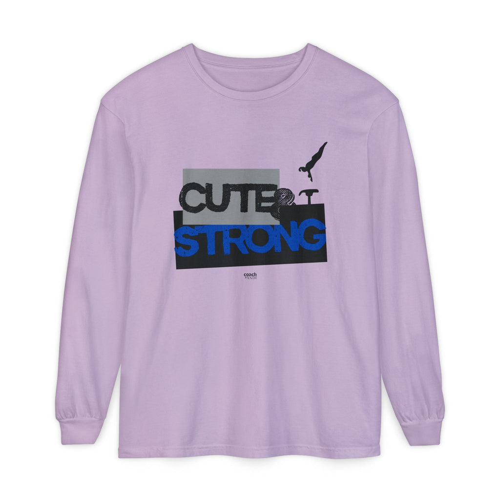 Cute & Strong - Blue/Black (Adult Long Sleeve Shirt)