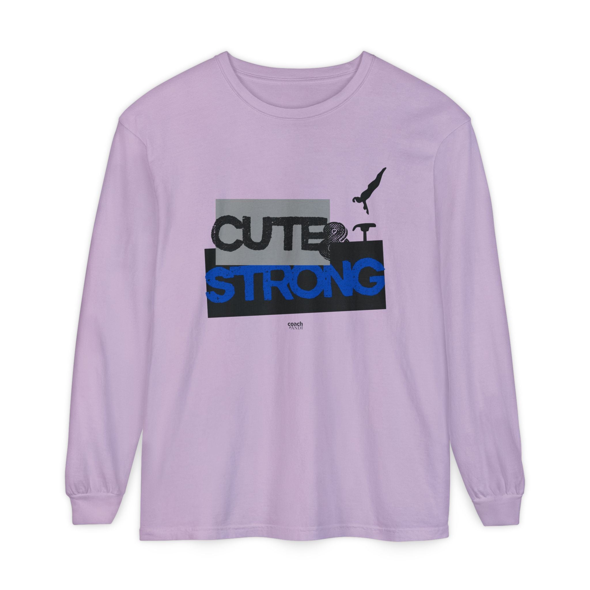 Cute & Strong - Blue/Black (Adult Long Sleeve Shirt)