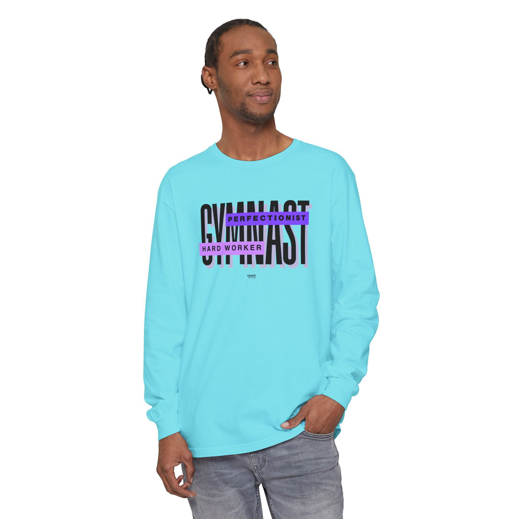 Gymnast Hard Worker Long Sleeve Shirt - Purple (Adult)