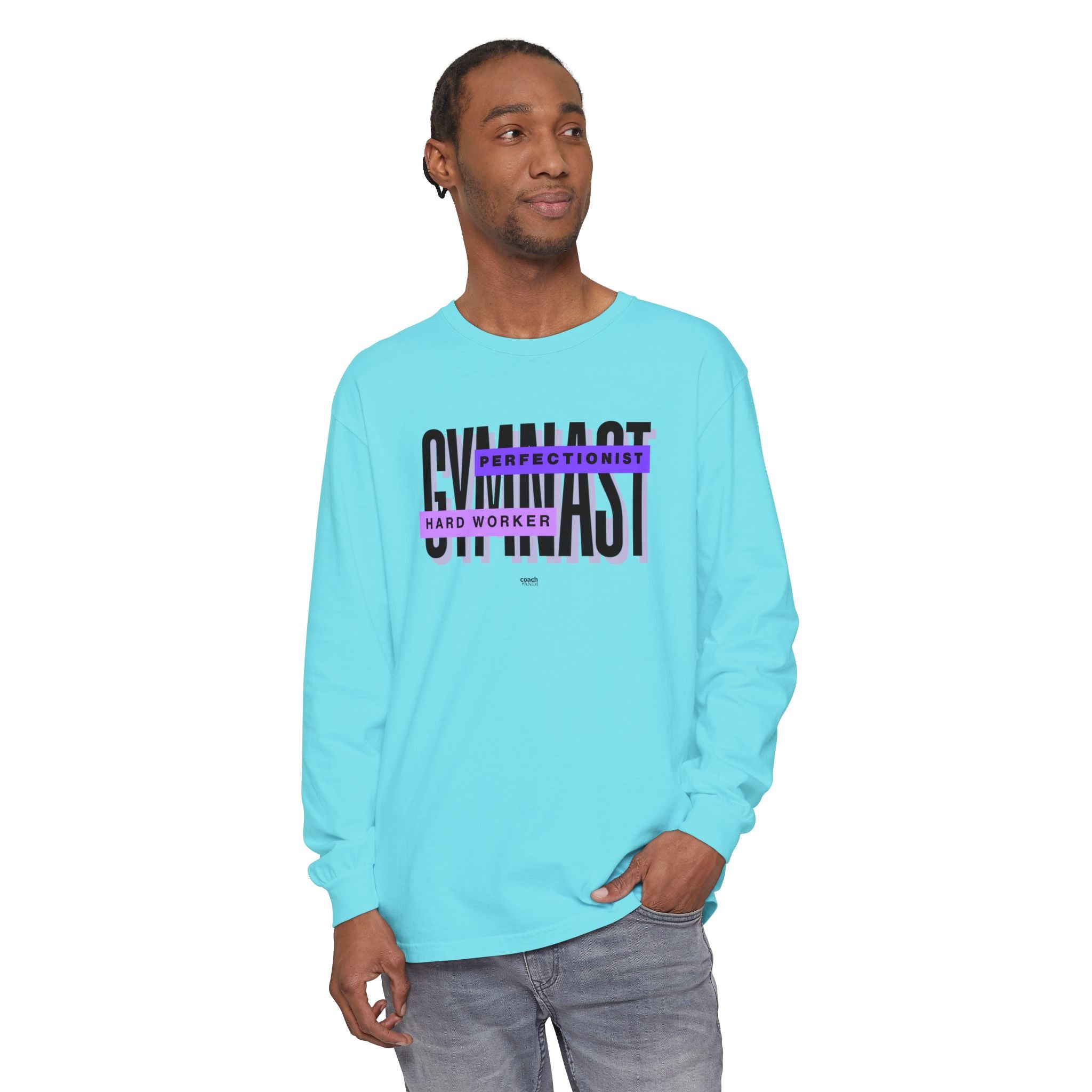 Gymnast Hard Worker Long Sleeve Shirt - Purple (Adult)