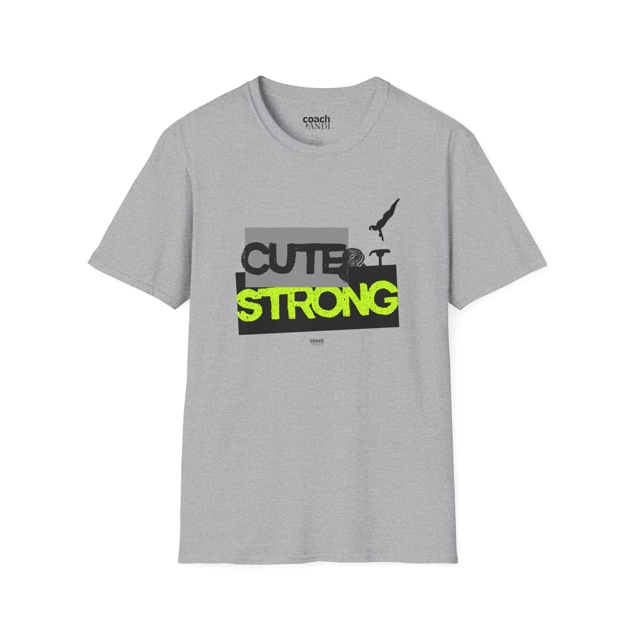 Cute & Strong Tshirt - Lime/Black (Adult)