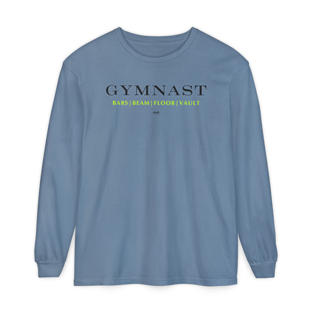 GYMNAST (Bars Beam Floor Vault) Long Sleeve Shirt - Lime (Adult )