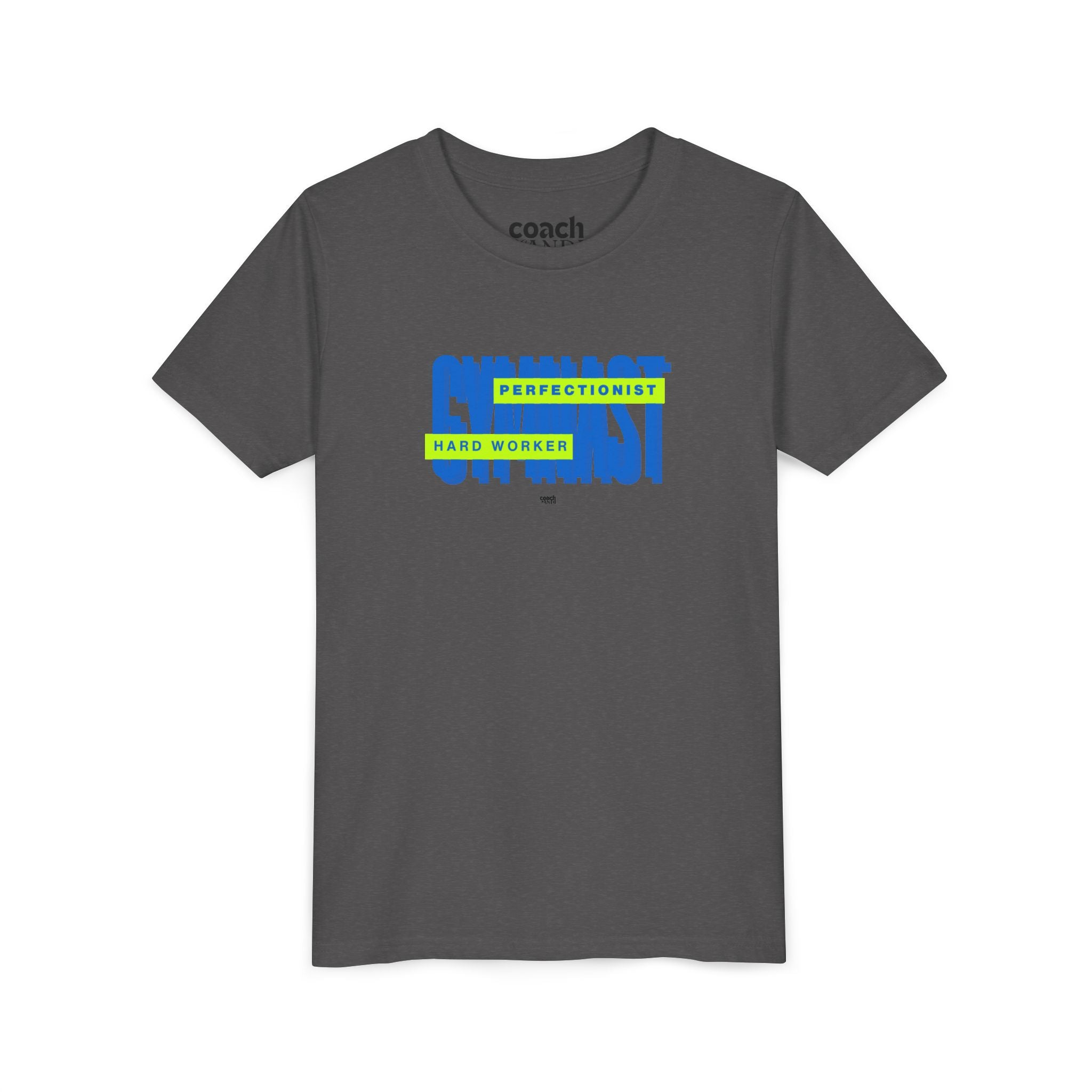 Gymnast Hard Worker Tshirt - Lime/Blue (Youth)