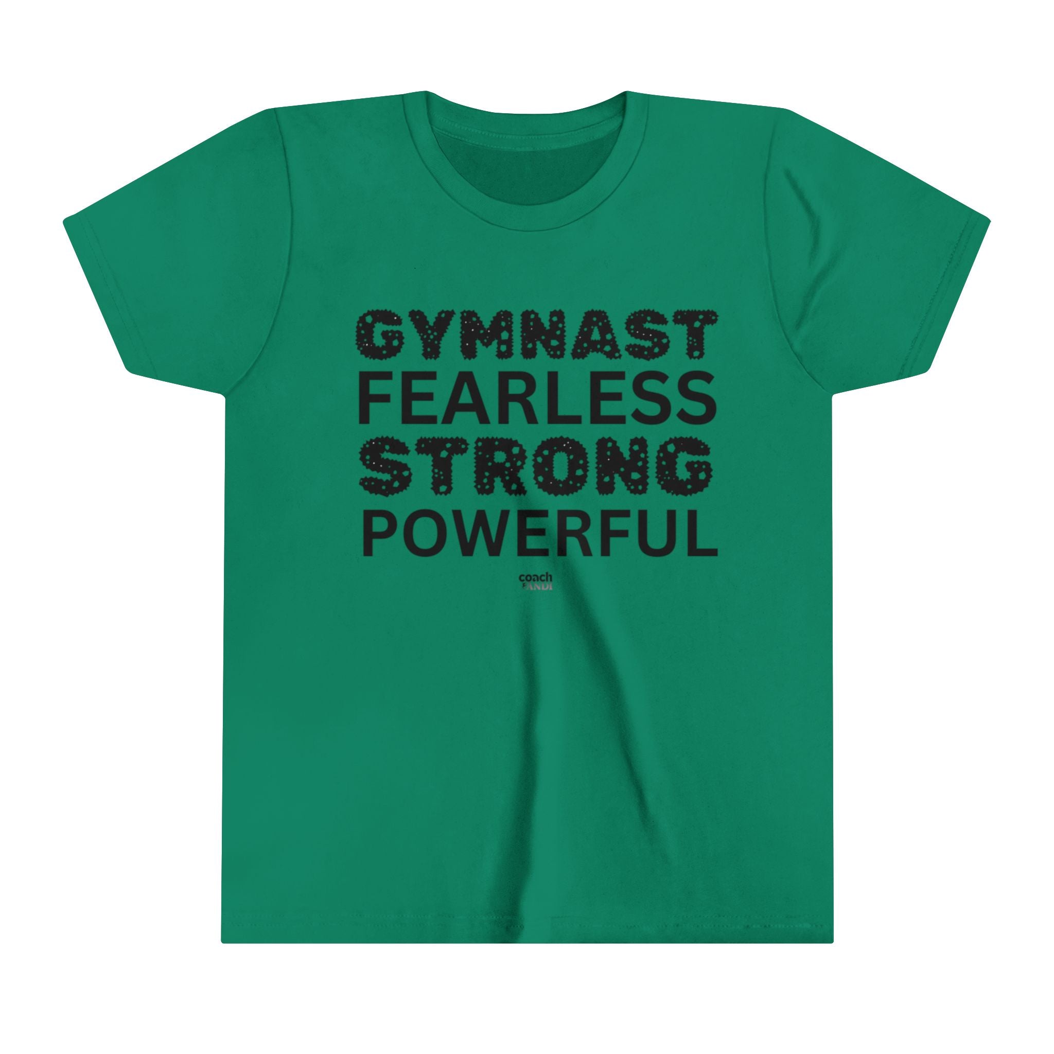 Fearless, Strong, Powerful Gymnast (Youth Short Sleeve Tee)