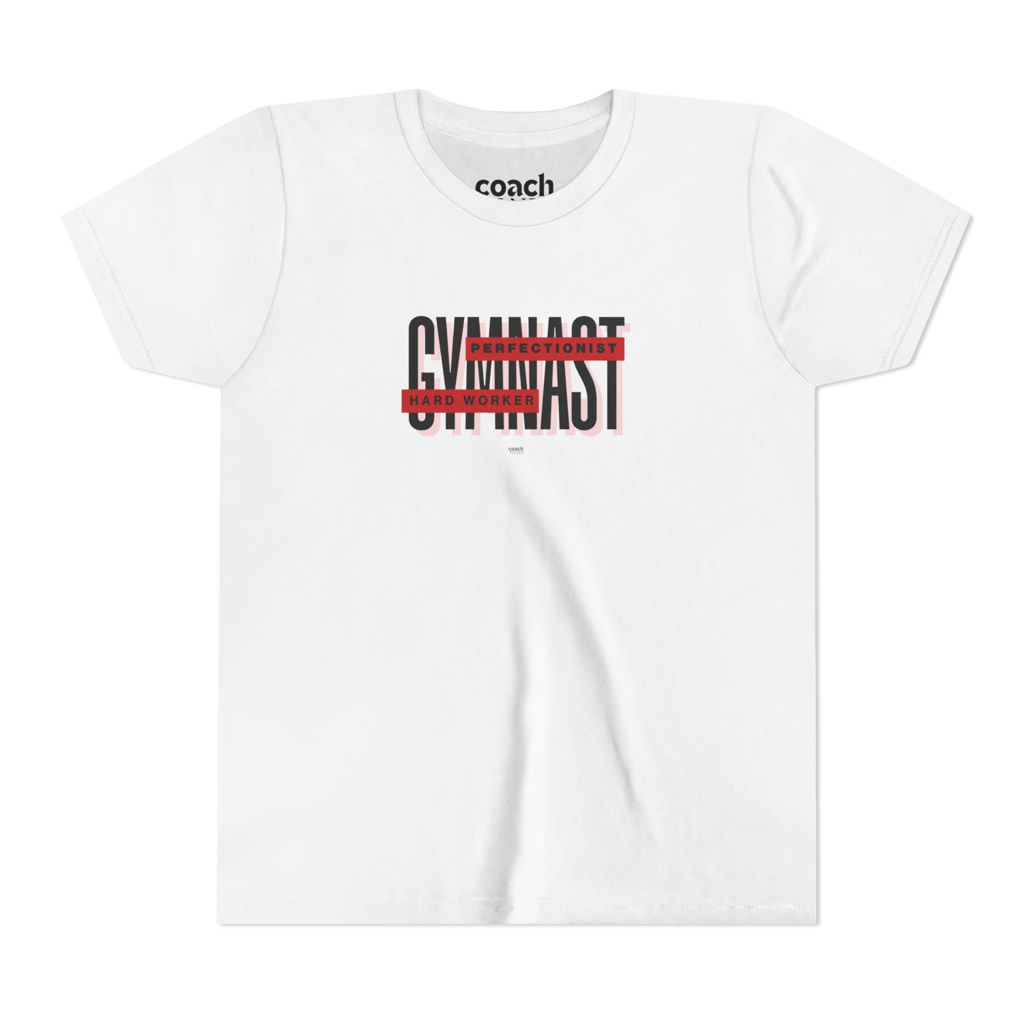 Gymnast Hard Worker Tshirt - Red/Black (Youth)