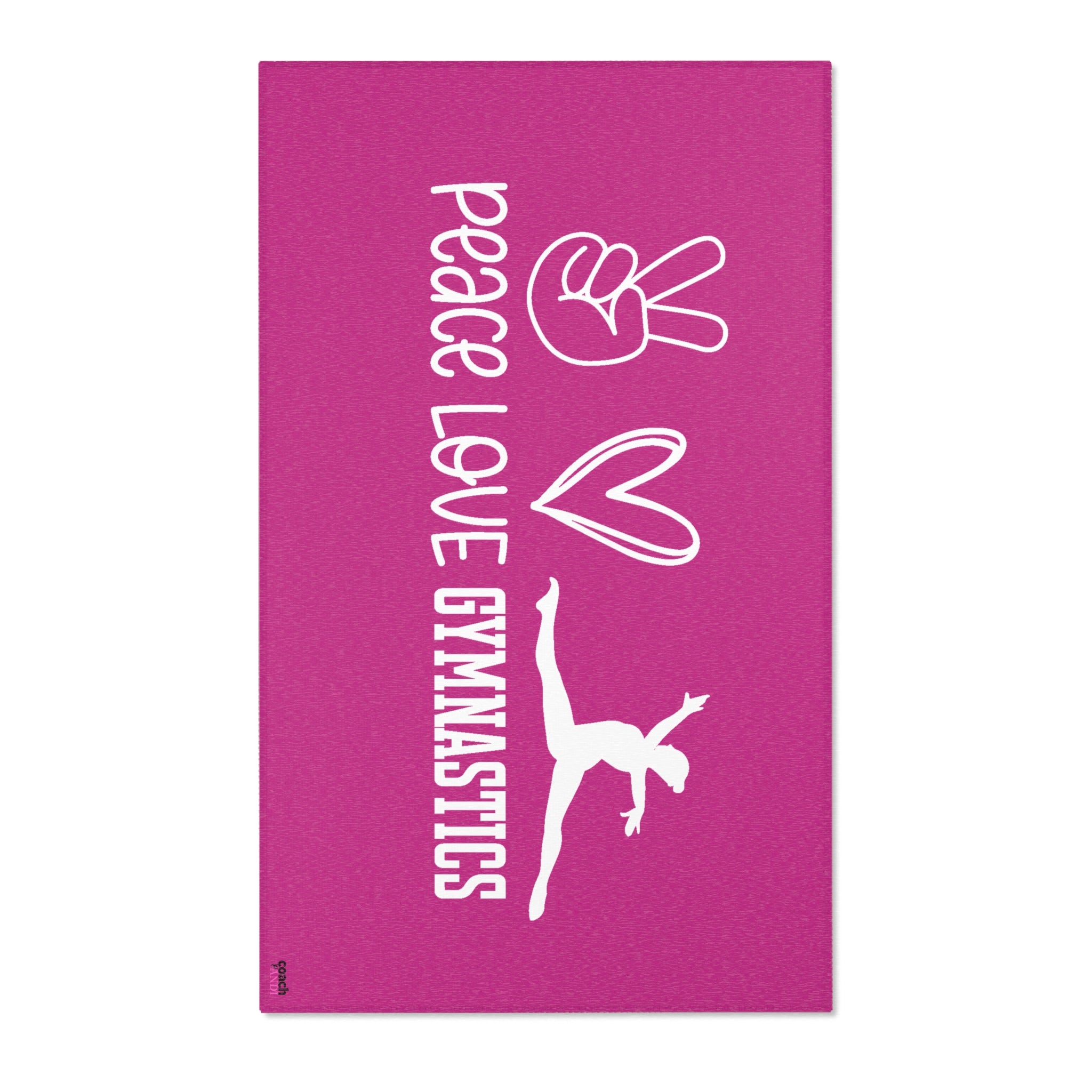 Peace, Love, Gymnastics-Pink (Area Rugs)