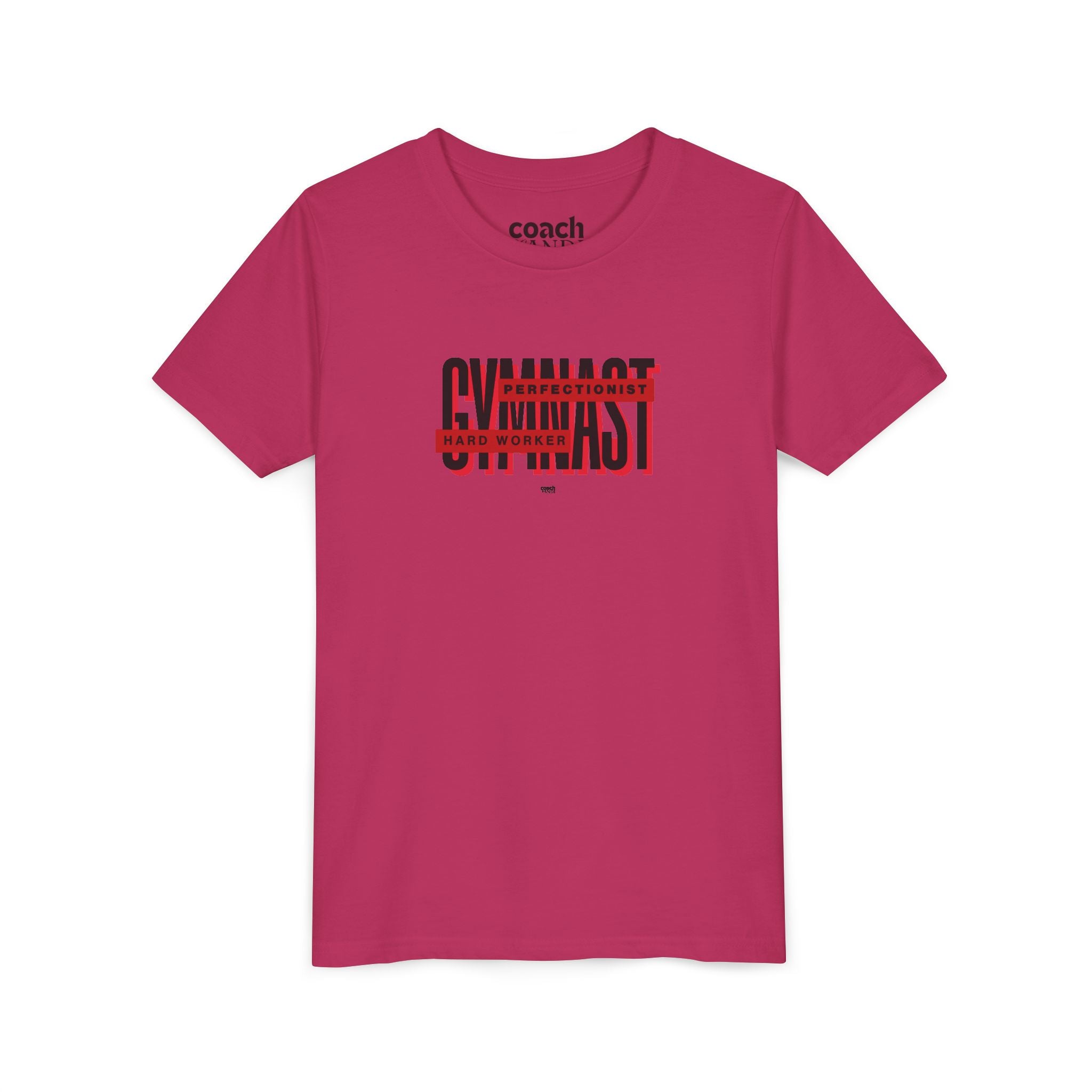 Gymnast Hard Worker Tshirt - Red/Black (Youth)