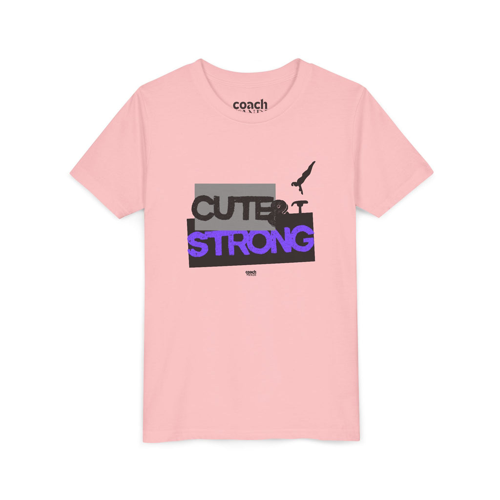 Cute & Strong Youth Short Sleeve Tee - Purple/Black