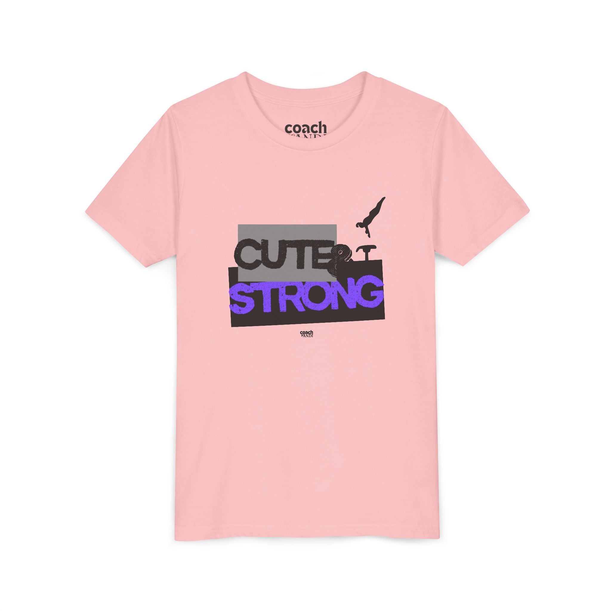 Cute & Strong Youth Short Sleeve Tee - Purple/Black