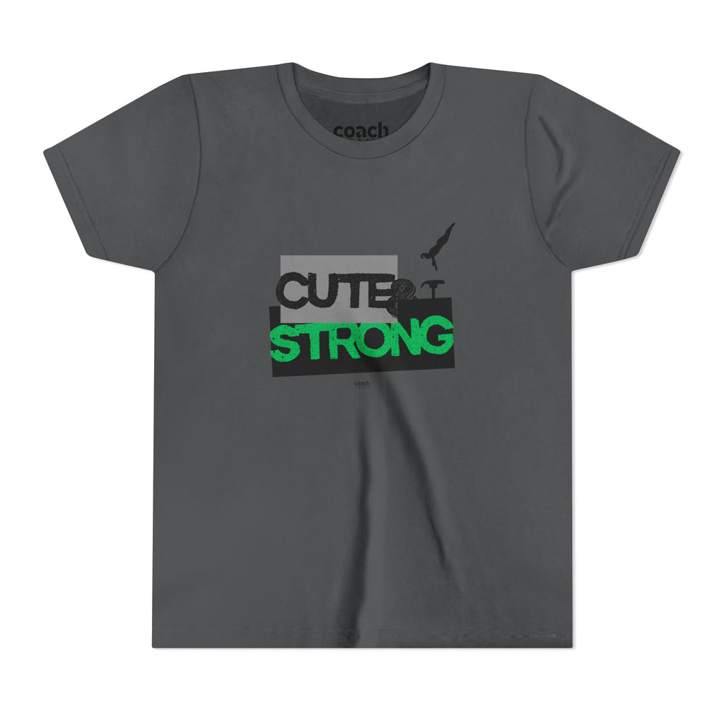 Cute & Strong Youth Short Sleeve Tee - Green/Black
