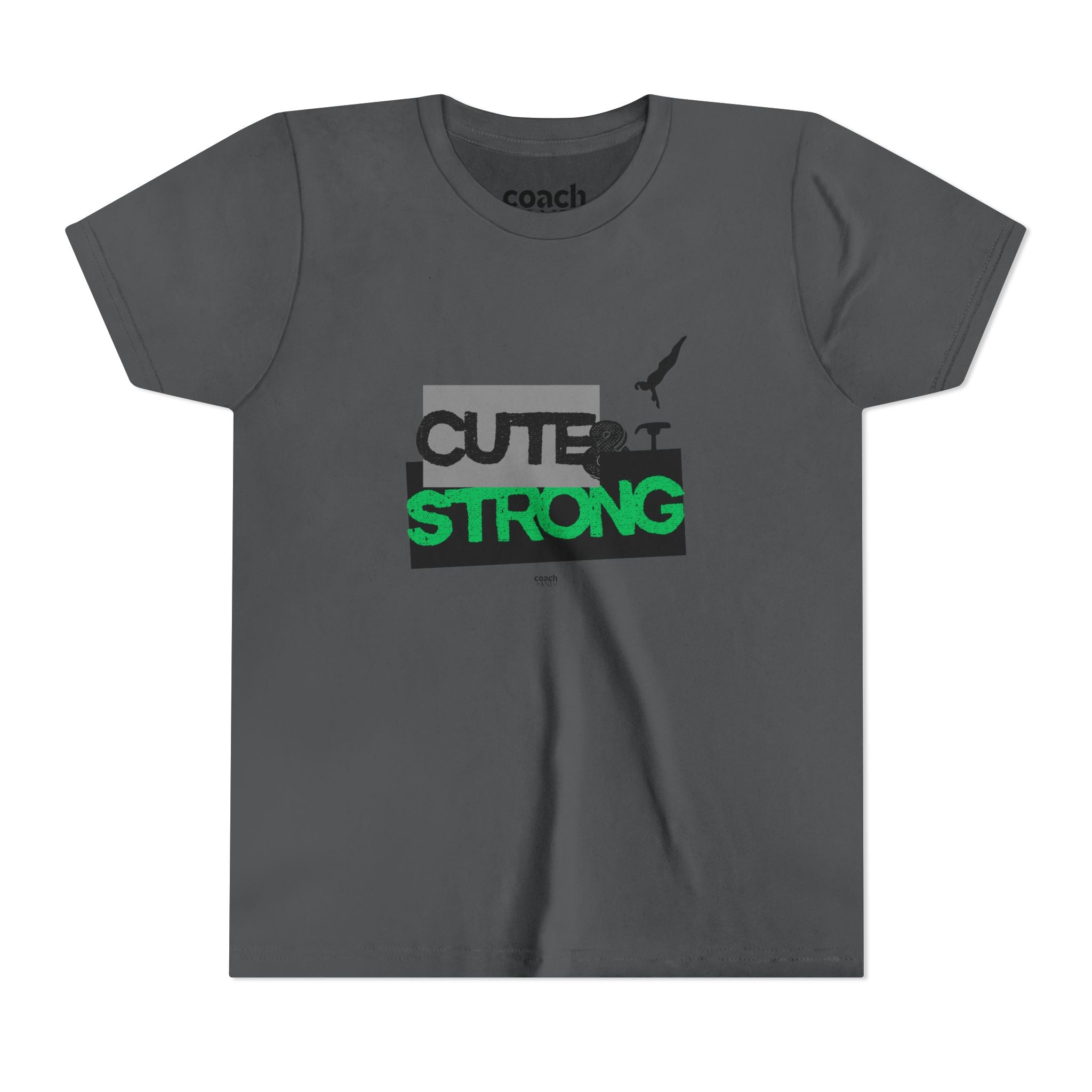 Cute & Strong Youth Short Sleeve Tee - Green/Black