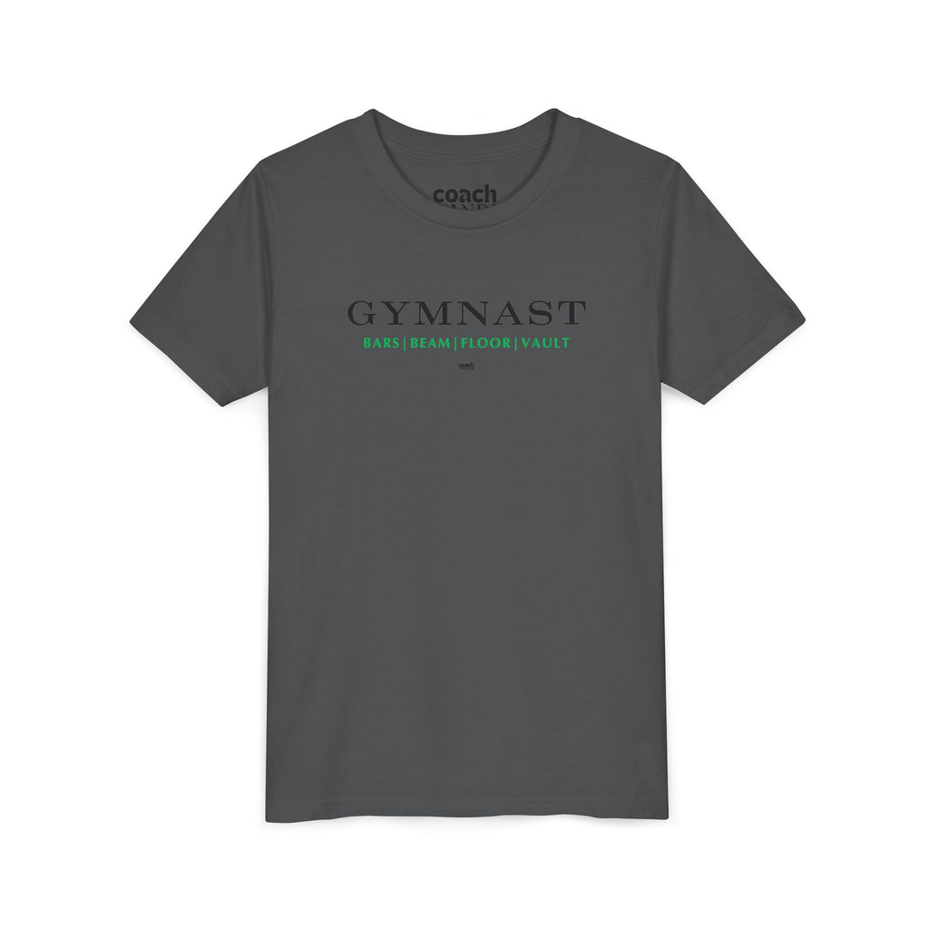 GYMNAST (Bars Beam Floor Vault) Short Sleeve Tee - Green (Youth)
