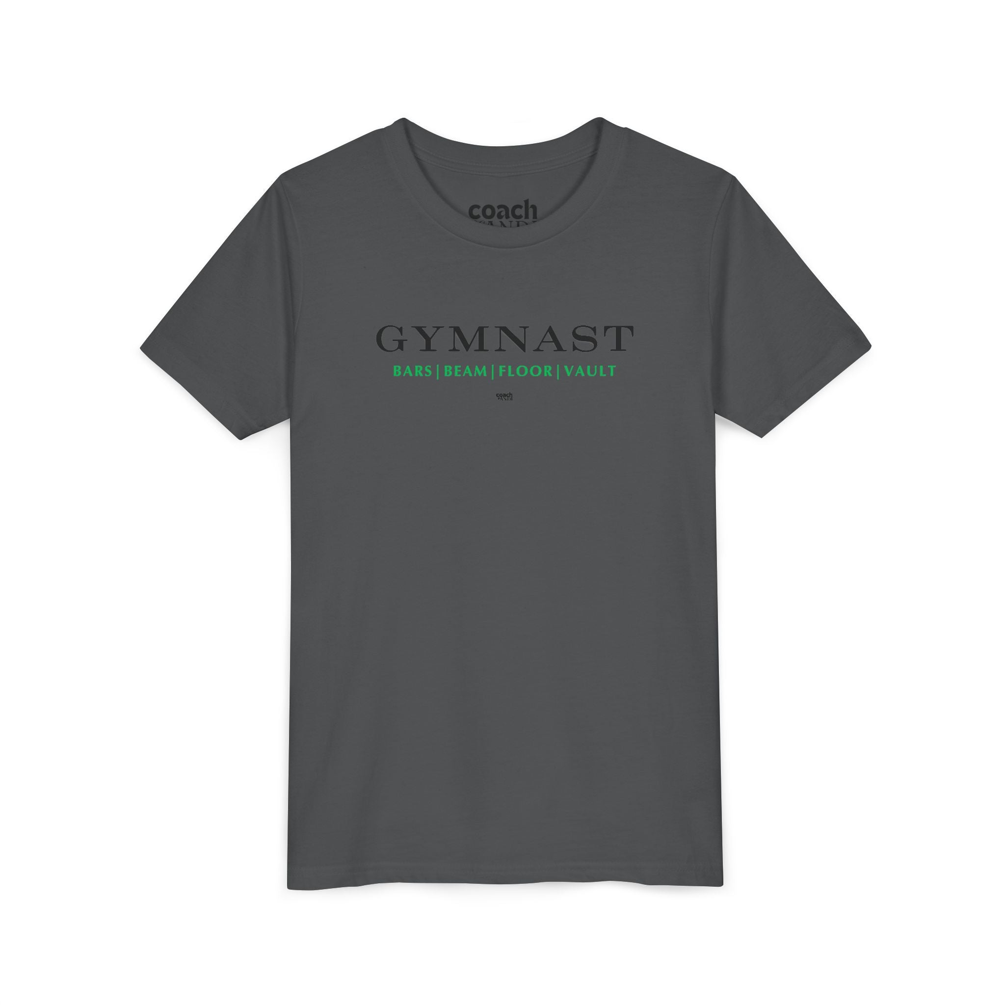 GYMNAST (Bars Beam Floor Vault) Short Sleeve Tee - Green (Youth)