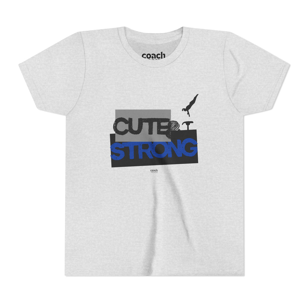 Cute & Strong Youth Short Sleeve Tee - Blue/Black
