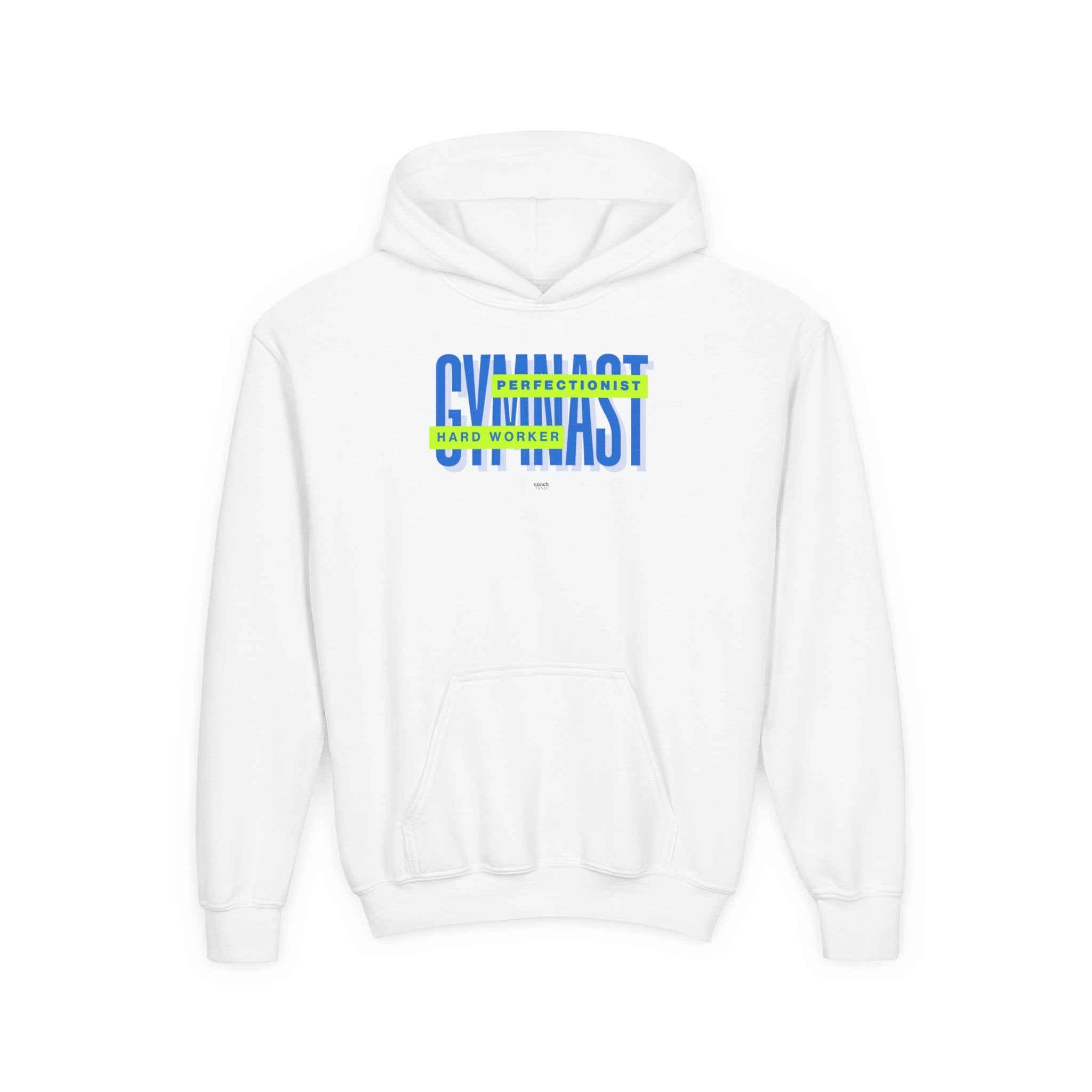 Gymnast Hard Worker Hoodie - Lime/Blue (Youth)