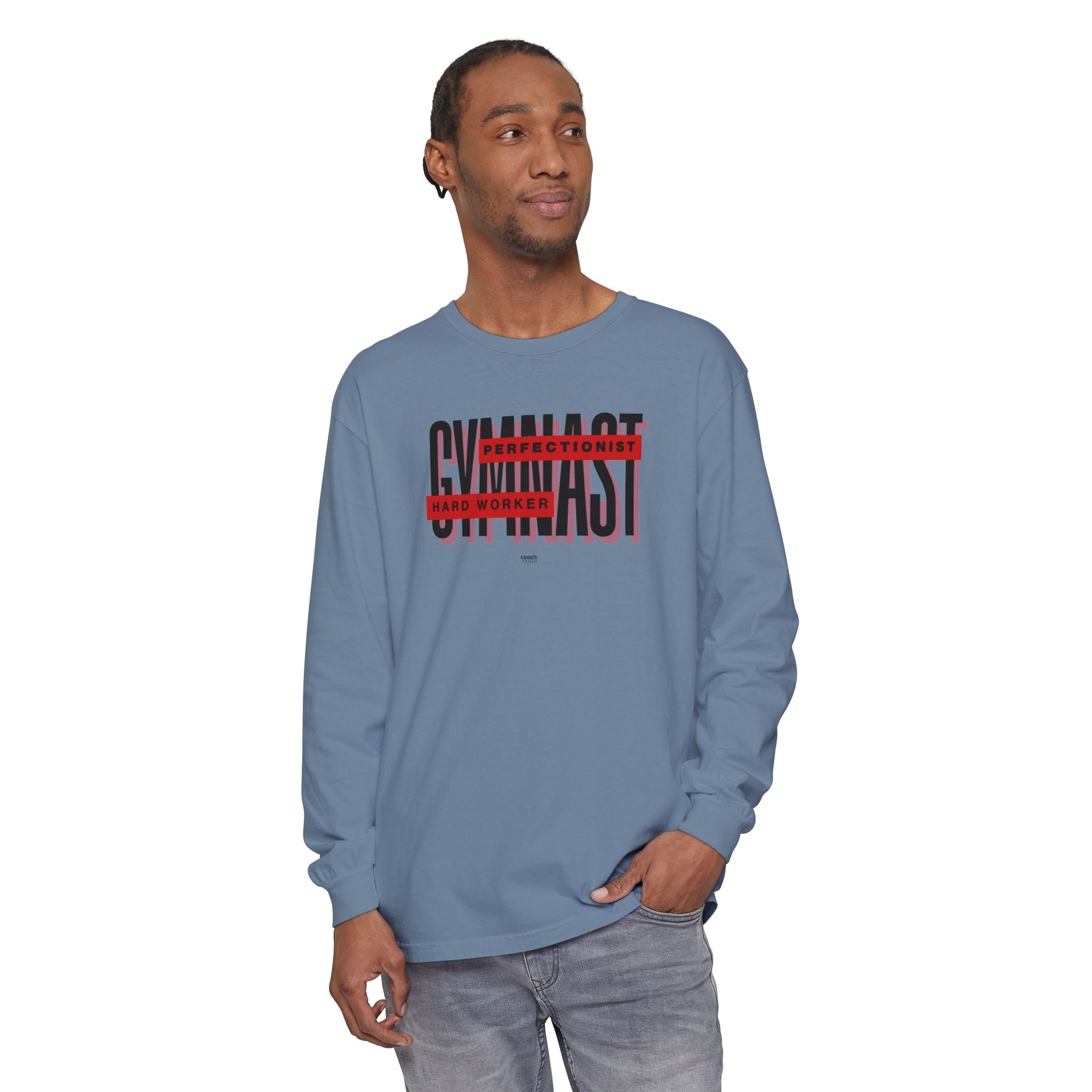 Gymnast Hard Worker Long Sleeve Shirt - Red (Adult)