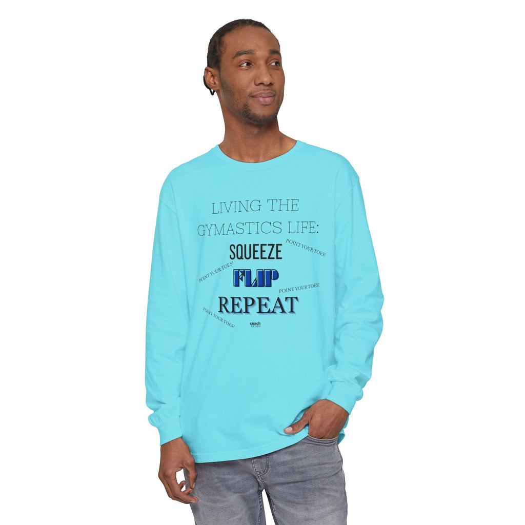 Squeeze Flip Repeat - Blue (Adult Longsleeve Shirt)