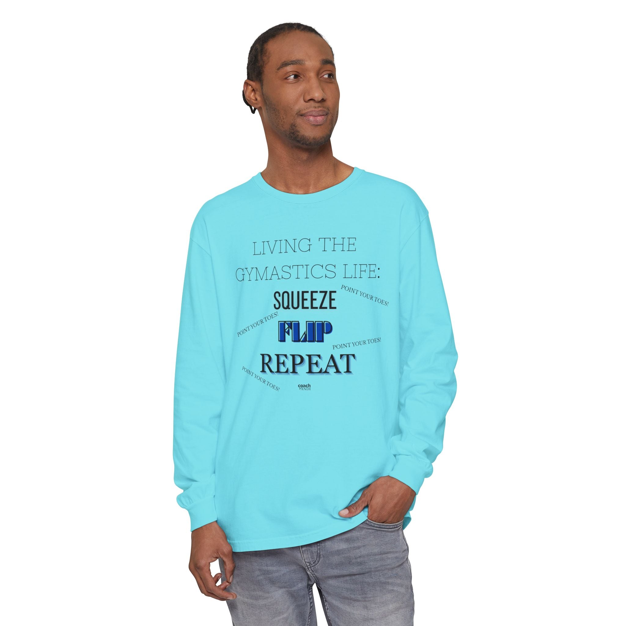 Squeeze Flip Repeat - Blue (Adult Longsleeve Shirt)