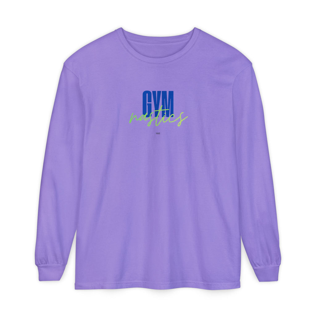 GYMnastics Long Sleeve Shirt - Blue/Lime (Adult)